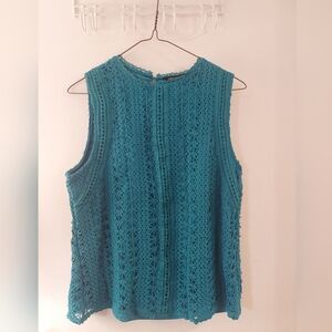 Cable & Gauge Teal Crochet Top